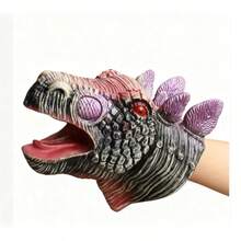 1个恐龙手偶，动物手套，软橡胶霸王龙，霸王龙，青少年仿真动物模型，鲨鱼手臂，鲨鱼头