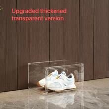 1pc Transparent Acrylic Magnetic Closure Shoe Box, Thickened Large Size Storage Container For Shoes, Bags, Collectibles, Cosmetics Display