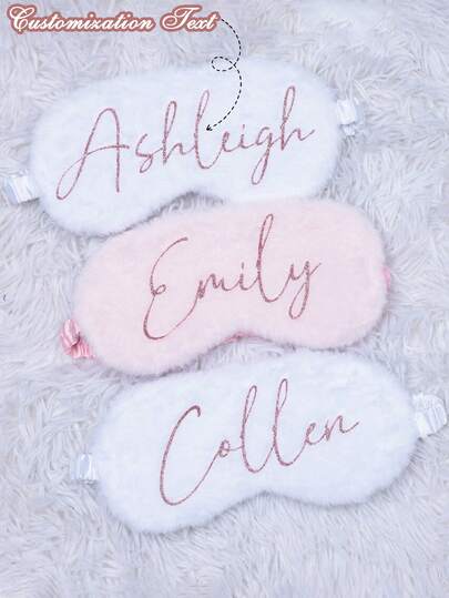 1pc Autumn/Winter Plush Comfortable Blackout Eye Mask, Customizable Name Design Eye Mask, Personalized Sleep Mask, Best Bridesmaid Gift, Bridal Party Gift, Personalized Wedding Gift, Birthday Gift, Party Favor, Anniversary Gift, Unique Small GiftChristmas Beauty Accessories