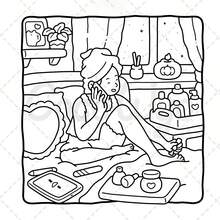 Girl Moments: Vol. 2 Coloring Book For Adults And Teens Featuring Cute Cozy Daily Activities For Relaxation - 彩色 - 查看 11