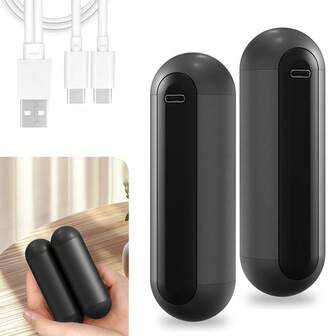 可充电便携式双面暖手宝，1对装，3000mAh，持久保暖，冬季必备户外露营装备