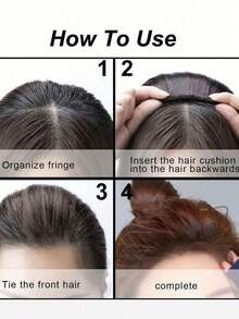 蓬松海绵发垫，丰盈发根提升工具，女孩发饰，隐形发垫，双面隐形海绵枕骨梳，海绵BB发夹头饰 - 女士隐形夹式泡沫垫，DIY干发造型，自然蓬松发饰，美发工具套装，美发造型套装，家居美发配件 - 彩色 - 查看 5