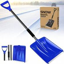 Snow Shovel, Upgrade Emergency Snow Shovel For Driveway With Aluminum Handle Large Capacity Lightweight And Adjustable Portable Survival Shovel For Home, Garden, Camping, Mud And Snowman(Black) - Blue - View 1