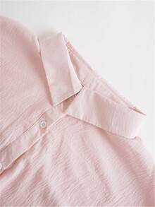 Women's Shirt Solid Color Daily Casual Long Sleeve Bishop Sleeve Shirt Collar Regular Tops Daily Patchwork Buttons