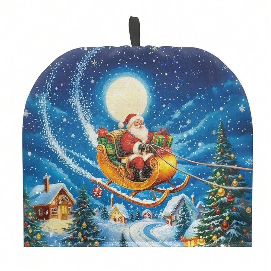 Santa Claus Warm Tea Cozy For Teapot Insulated Tea Pot Cover For Home Kitchen Accessories Cotton Tea Cozy Teapot Dust Protector Tea Cozies Covers For Christmas Decorative,CuteSantaClaus-Blue - 可愛的聖誕老人-藍色 - 查看 1