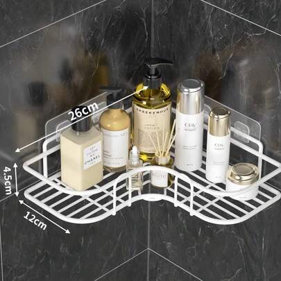 1 PIEZA Estantería de esquina multiuso resistente a la oxidación, organizador de metal negro para baño, cocina y balcón, instalación adhesiva para una configuración fácil, ideal para hogares con mascotas, compradores, regalos festivos (Día de la Madre, Navidad) - Una opción duradera para almacenamiento en múltiples espacios, imprescindible para propietarios de mascotas y regalo para amantes de las mascotas #Estantería multiuso a prueba de óxido #Amigable con las mascotas #Regalo festivo para el hogar #Regalo para propietarios de mascotas