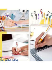 1pc Football Themed Party Gift, Football Shaped Retractable Ballpoint Pen, Black Ink, Multi-Color Options, Medium Tip (1.0mm), Soft Grip Body, Suitable For Office, Party, Christmas, New Year As Gift, 5 Color Options, Football Pixel Themed Party Favor - Multicolor - View 4