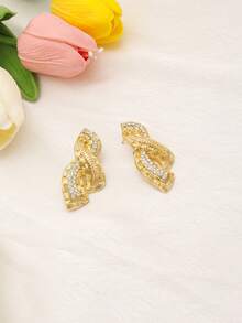 Ensemble de bijoux mode du Moyen-Orient, collier pour femme, pendentif doré, boucles d'oreilles de mariage et bague plaqué or de luxe - Doré - Voir 4