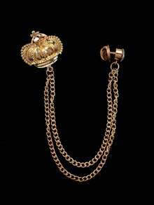 1pc Fashionable Business Elegant Luxury Unique Personalized Bee Crown Trident Antler Brooch Pin, Men's Holiday Party Business Commute Jewelry - Multicolor - View 8