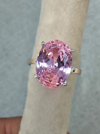 1 件复古几何紫色水晶锆石戒指，时尚奢华戒指适合女性日常、派对、聚会、表演、音乐节佩戴