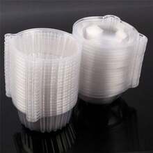 100 SINGLE CUPCAKE BOXES CLEAR MUFFIN HOLDER CASES DOMES CUPS PODS CONTAINERS - Clear - View 8