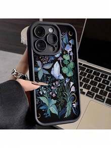 Teléfono de color con diseño de madera y hongos, resistente a los golpes, compatible con varios modelos, incluye versiones Pro y Pro Max. - Multicolor - Ver 3