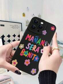 Étui de téléphone de luxe, à la mode, populaire, personnalisé, avec un thème de motif floral "Demain sera beau", antichoc, esthétique, doux, protection de l'objectif, compatible avec les séries 17/17Air/17Pro/17ProMax, 16/16Plus/16Pro/16ProMax, 15, 14, 13, 12, 11 et les séries Galaxy S/A. Cadeau pour Pâques, Noël, Halloween, décoration/cadeau d'anniversaire, pour la petite amie, le petit ami ou pour vous-même. - Noir - Voir 4