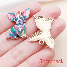 吉娃娃吊坠，5/10 件装热销合金珐琅狗吊坠，可用于 DIY 项链和手链。 - 均碼 - 查看 19