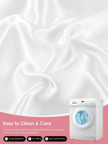 2pcs Premium Silky Satin Envelope Pillowcases Set, Soft Breatheable Wrink-Free Better For Hair Skin Sleep, Pillow Covers Without Filling, Machine Washable, Oeko-Tex Certified, White - White - View 7