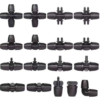 花园 3/8" 转 1/4" 软管接头 8/11 转 4/7mm 倒钩锁三通直通弯头端塞管接头灌溉器配件