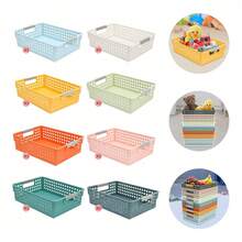 HOHOBLA 24 Pack Turn In Trays Classroom, Baskets For Classroom, Plastic Storage Baskets With Handles, Colorful Organizer Baskets, Storage Bin Book Baskets For Papers Crayon Pencils Storage [US STOCK, Christmas Gift] - Default - View 1