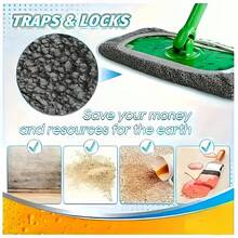 8-Piece Set Of Green, White, And Gray Flat Floor Small Mop Cloth, Light And Thin Mop Replacement Pad, , High Water Absorption, Suitable For Both Dry And Wet Cleaning Methods, Durable,Very Suitable For Home Cleaning - Xám - Xem 4