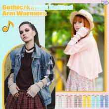 6 Pairs Arm Kawaii Warmers Sleeves Cute Y2k Japanese Style For Women Girls Costume School, 6 Colors - 馬卡龍 - 查看 4