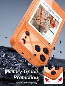 1 personalisierter Klebezettelmuster Benutzerdefinierter Paar Freund Familie Foto Name Hochauflösend Glas Orange Komplettpaket Handyhülle kompatibel mit iPhone 17/Air/17pro/17promax/16/16pro/16plus/16promax/15/14/13 und anderen Handymodellen, geeignet als Geschenk für Freunde - Orange - Übersicht 6