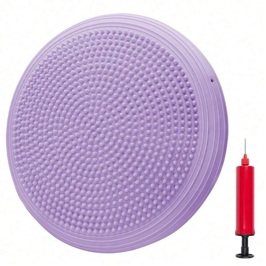 Texture Inflatable Yoga Balance Mat - PVC Fitness Mat, Strengthens Core Strength, Balance, And Ankle Stability, Suitable For Home Use - Purule - View 1