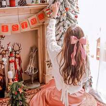 Vintage Long Silk Bow Hair Clip Barrette Ribbon Mesh Head Clip Headwear Pink Chiffon Bowknot Headpieces Hair Accessories For Women,Pink - 粉紅色的 - 查看 3