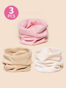 3Pcs Kids Solid Neck Warmer & Toddler Neck Warmer, Kids Plush Thickened Neck Scarf, Winter Protective Face Covering Soft Ski Neck Gaiter For Boys Girls Cold Weather - Multicolor - View 18