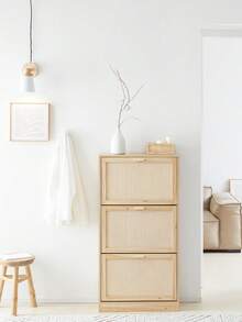 SoBuy FSR159-N, 3 Flip-Drawers Shoe Cabinet Shoe Rack Shoe Storage Cupboard Organizer, W60 X D24 X H118cm - Brown - View 2