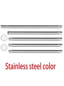 Extra Long Stainless Steel Adjustable Tension Curtain Rod, No Drilling Required For Installation, Suitable For Bathroom, Wardrobe, Laundry Drying - Silver - View 21