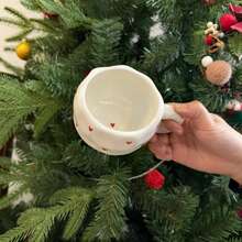Coffee Mugs, Ceramic Cups Suitable For Coffee, Tea, Cocoa, Cappuccino, Latte And Milk, Large Handle Design, Suitable For Microwave And Dishwasher, Handmade Ceramic Coffee Cup & Saucer Set, Couple Heart-Shaped Gift Ceramic Cup & Saucer - Heart-shaped Cups and Saucers - View 14