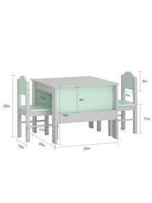 SoBuy KMB88-HG 儿童桌椅，室内儿童座椅组，儿童桌椅套装，儿童绘画桌，座椅组，浅灰色