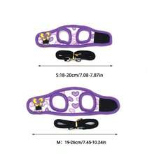 Adjustable Breathable Denim Harness For Small Pets, Escape-Proof, Floral Design Options, Suitable For Guinea Pigs, Rabbits, Outdoor Leash - Multicolor - View 2