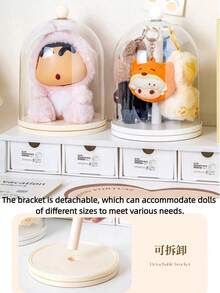 1pc Dustproof Plastic Desktop Storage Box, Jewelry Display Box, Rotating Covered Thickened Plastic Plush Doll Display Box - Multicolor - View 8