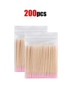 500支双头指甲油擦拭木棒，400/300/200/100/10支小头双头纹眉美妆擦拭工具，1/2/3/4/5/6支装，一次性超细清洁棉签，迷你木棒，可用于清洁化妆品、睫毛、指甲，去除胶水、灰尘，多用途棉签配件 - 彩色 - 查看 23