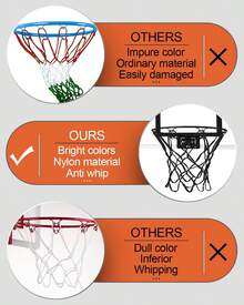 'XXXYYY Red de Baloncesto de Repuesto 8 Bucles [2 Paquetes], Color Vibrante, para Paredes de Puertas/Comedores Interiores Aro de 8''-10.25''' PLQ1 - Azul - Ver 10