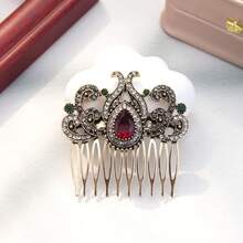 1 pezzo Pettine per capelli da donna in stile ottomano vintage, con motivo floreale traforato, accessorio per capelli classico nepalese, adatto per festival tradizionali arabi