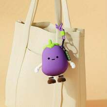 1pc Cute 3D Carrot And Radish-Shaped Storage Bag - Reusable Mini Earphones, Coin, Key Holder With Expressive Eyes And Cheeks - Durable And Portable Organizer, Money Bag, Keychain, Adorable Accessories, Vegetable Design, Lightweight Small Bag, Soft Material, Small Wallet, Perfect For Electronics Users, - Multicolor - View 5