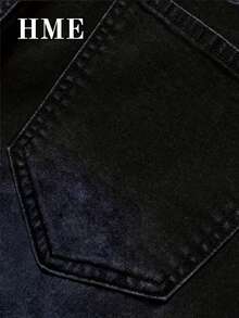 239 Winter Thickened Casual Minimalist Style Men's Jeans, New Men's Thickened Winter Wear, Suitable For Business Or Casual Wear, Mid-Rise Stretch Slim Straight Leg, Stretchy Fabric Machine Washable, Built-In YKK Zipper Closure, Simple Basic Versatile For Any Occasion, Essential Winter Warmth Men's Long Jeans, Men's Black Casual Pants, Men's Slim-Fit Jeans - 黑色 - 查看 5
