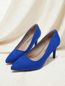 Women High Stiletto Heels Closed Pointed Toe Dress Pumps Shoes For  Wedding Work Office Business, 3 Inches SIZE UP - 寶藍色 - 查看 8