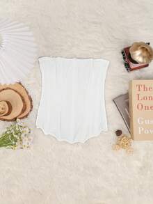 Apperloth A Elegant White Cropped Sheer Mesh Bustier With Underwire, Lace-Up Back, Shapewear Camisole Top, Sexy Casual Wear