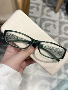 1 buc. ochelari de modă cu lentile transparente pentru femei, ramă mică vintage nouă, design personalizat, elegant, imprimat, ochelari de protecție casual și versatili pentru uz zilnic, acasă, naveta, birou - clar - Vizualizare 14