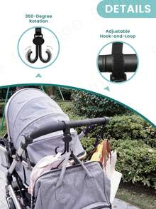 Stroller Bag Large Capacity Organizer With Stroller Hook - Reusable Washable Mummy Bag With Black Bear Pattern, Holds Mobile Phone, Wallet & Milk Bottles For Home & Travel - Multicolor - View 6