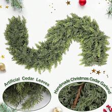 For Valentine's Day,Winter Cedar Christmas Garland 72" | Full Green Artificial Greenery Vine For Holiday Home Styling, Indoor Outdoor Mantle Table Decor - màu xanh lá - Xem 7