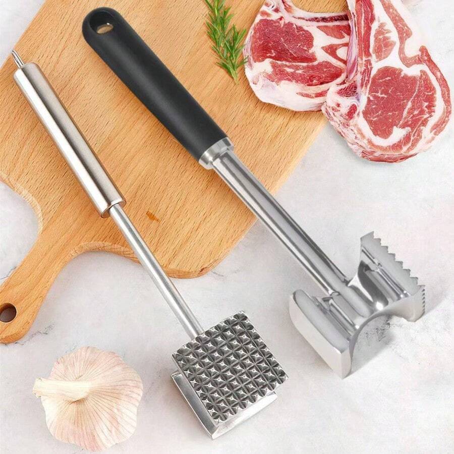 Meat Tenderizer Hammer With Comfortable-Grip Handle, Dual-Side Mallet For Kitchen, Heavy Duty Pounder For Tenderizing Steak, Beef And Fish - Multicolor - View 1