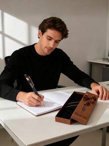 1 Set Customized Wedding Thank You Metal Pen Gift, 12 Months Floral Meaning, Luxury Ballpoint Pen Set. Holiday Gift, Gift Box, Creative Couple Gift, Multifunctional, Decorative, Reusable, Modern, Colorful, Cute, Retro, Cartoon Style, For Employees, Clients, Students, Children, Suitable For Weddings/Business/Work/Office, Suitable For Weddings, Holidays, School, Back To School, School Supplies,Christmas Gift Supplies - Multicolor - View 7