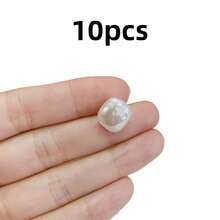 10pcs 12mm Exquisite White Acrylic Faux Pearl Uneven Square Buttons With Metallic Shank For Traditional Chinese Garments, Cheongsam, Tang Jackets, Waistcoats, Cardigans, And Shirts - Elevate Your Fashion With Classic Elegance And Timeless Style - Multicolor - View 12