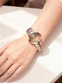 BIDEN ساعة نسائية 1 قطعة، كاجوال وأعمال، ساعة كوارتز نسائية كلاسيكية، مقاومة للماء في الحياة اليومية، تأتي مع أداة لقطع السوار