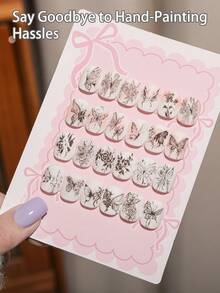 XEIJAYI 1pc Floral & Butterfly Nail Art Tool - Reusable Stamping Templates With Smudge-Proof Delicate Lines - Silver - View 6