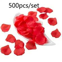 100pcs&500pcs&1000pcs/Set Elegant Artificial Red Rose Petals For Weddings, Valentine's Day, And Holiday Decor - Add A Touch Of Romance To Any Occasion, Home Decor, Fake Flowers, Artificial Silk Flower, Home Living Room Ornament, Table Decoration, Bedroom Decoration, Wedding Decorations - Multicolor - View 10