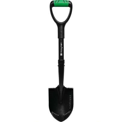 Hooyman - pala de excavación con construcción de acero al carbono resistente, asas ergonómicas antideslizantes con agarre en H, D y cuchillas dentadas para jardinería, gestión de tierras, yardas, agricultura y exteriores